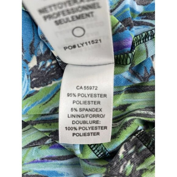 Laundry by Shelli Segal Boho Chic Preppy Sift Dress Ballon Sleeves Green Blue 6 - Picture 7 of 12